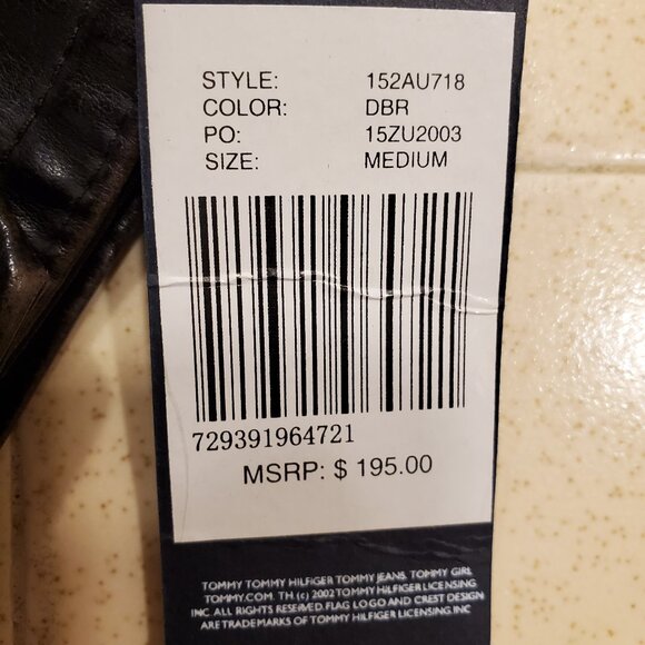 Tommy Hilfiger Men's Faux Leather Bomber Style Jacket - Medium - Dark Brown NWTS - Picture 7 of 9